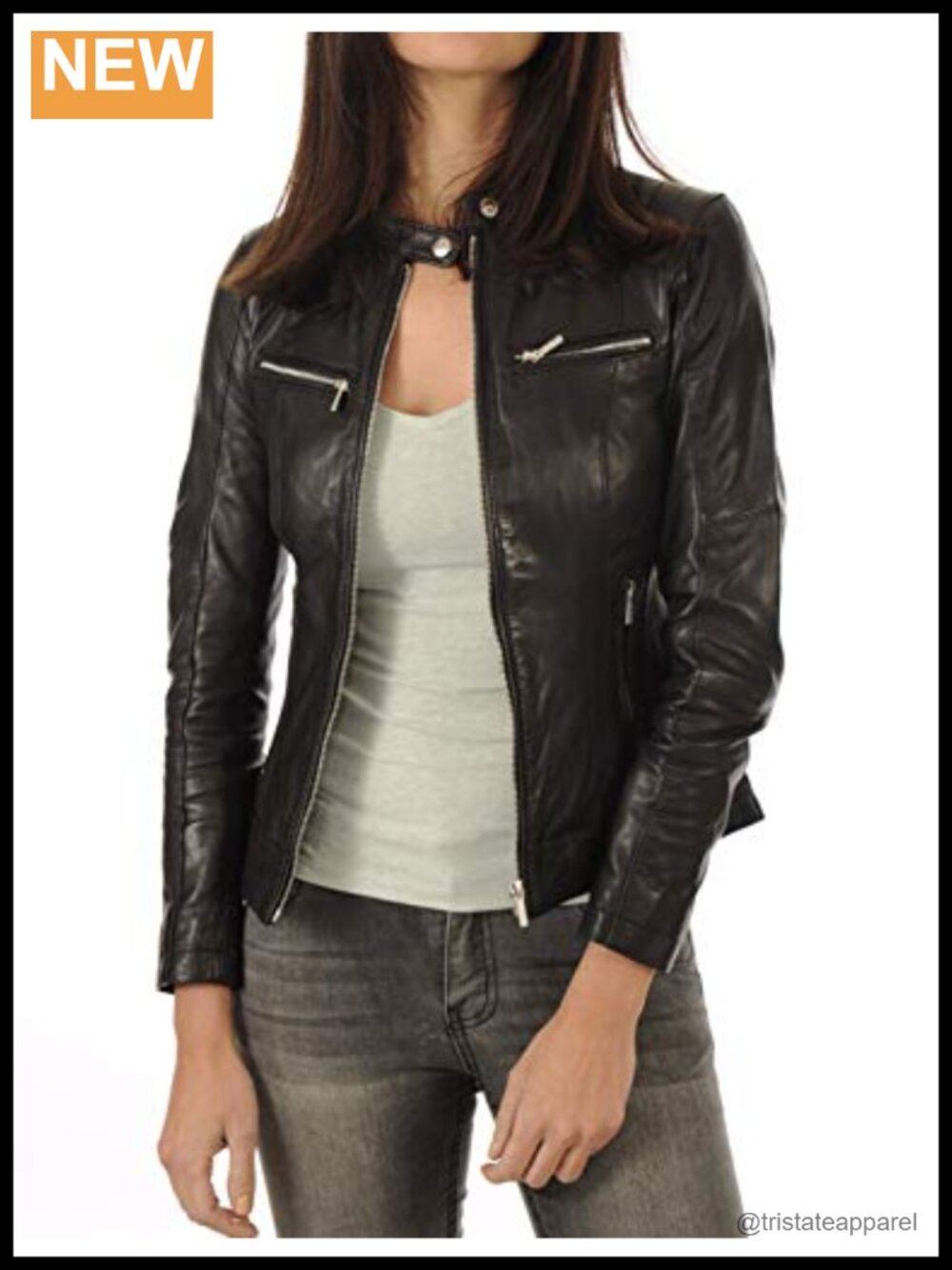 Women's Lambskin Leather Bomber Biker Jacket
